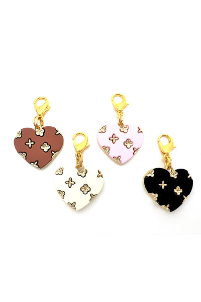 Clover Heart Charm Clips - Set of 4