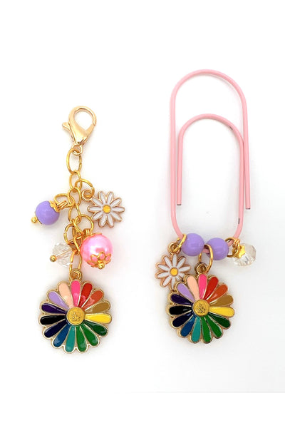 Flower Colorful Daisy Charm Clip or Paperclip