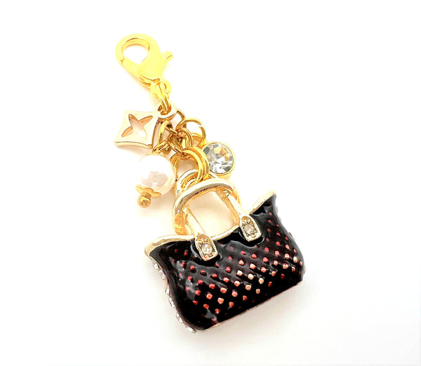 Purse Charm Clip or Paperclip - Dark Red