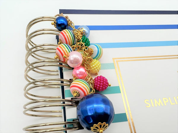 Happy Stripes Planner Charm Clip