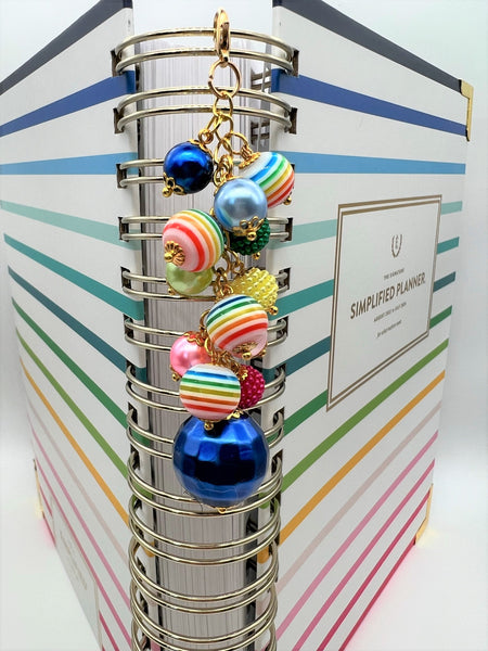 Happy Stripes Planner Charm Clip