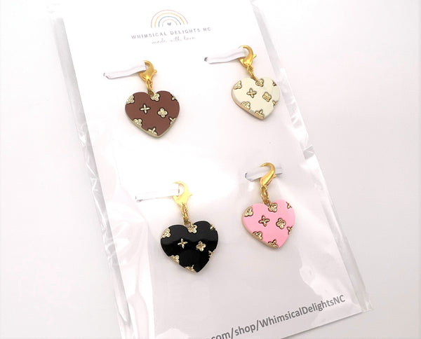 Clover Heart Charm Clips - Set of 4