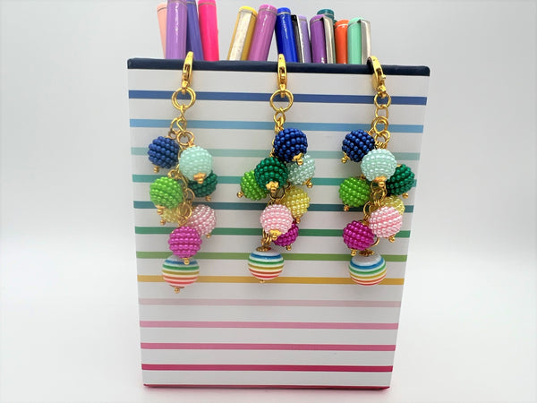 Happy Stripes Planner Charm Clip