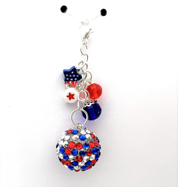 July 4th Bling Charm Clip or Paperclip