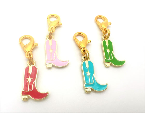 Cowgirl Cowboy Mini Boot Charm Clips - Set of 4
