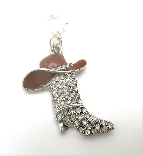 Cowgirl Cowboy Bling Boot Charm Clips - Set of 2