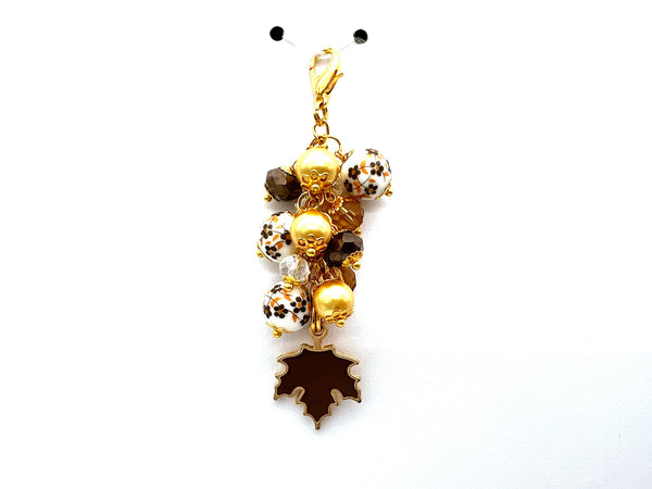 Fall Planner Charm Dangle, Fall Leaf Scrapbook Album Charm Clip