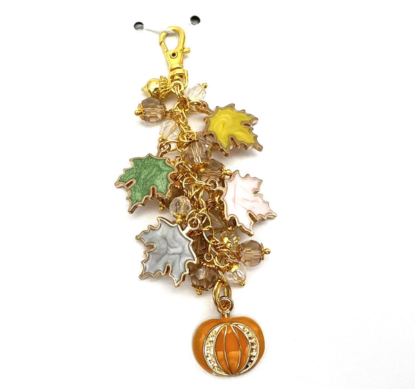 Fall Planner Charm Dangle, Fall Leaf Scrapbook Album Charm Clip