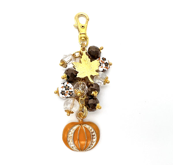 Fall Leaves Planner Charm Dangle, Fall Leaf Scrapbook Album Charm Clip