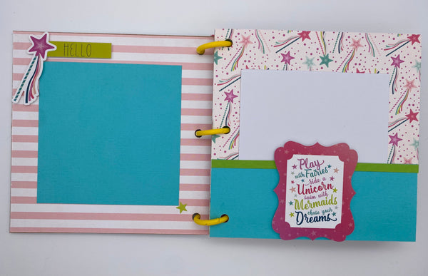 Premade Mermaid and Unicorn Scrapbook Photo Album