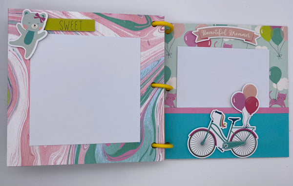 Premade Mermaid and Unicorn Scrapbook Photo Album