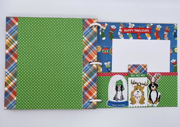 Premade Dog Christmas Scrapbook Photo Album