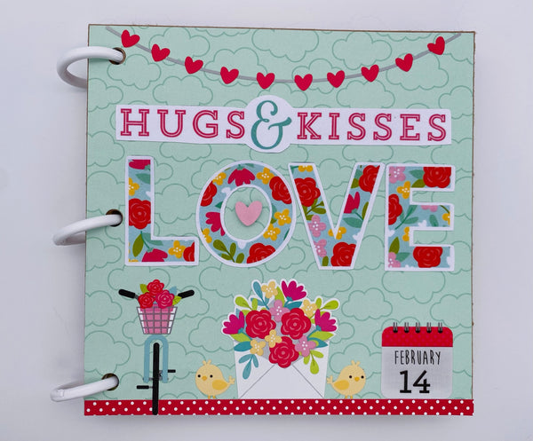 Premade Valentine's Day Scrapbook Photo Album