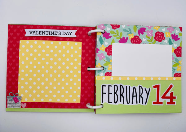 Premade Valentine's Day Scrapbook Photo Album