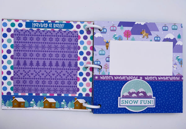 Premade Winter Ski Trip Scrapbook Photo Album