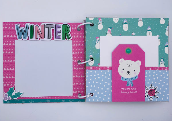 Premade Winter Ski Trip Scrapbook Photo Album