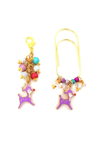Christmas Reindeer Charm Clip or Paperclip