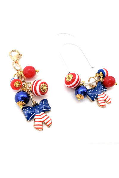 July 4th Bow Charm Clip or Paperclip