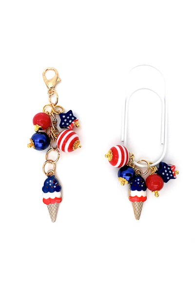 July 4th Ice Cream Charm Clip or Paperclip