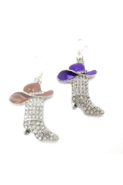 Cowgirl Cowboy Bling Boot Charm Clips - Set of 2
