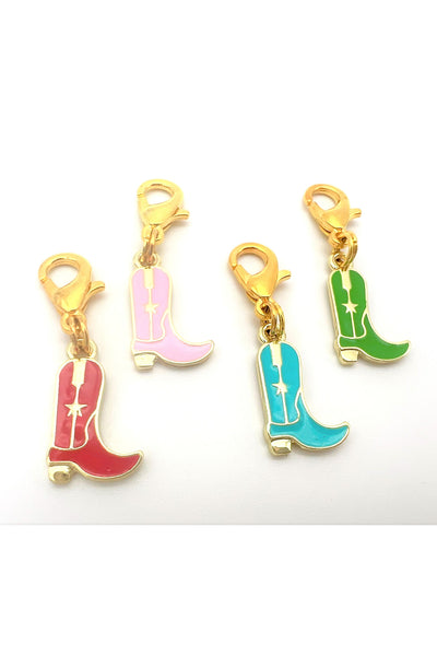Cowgirl Cowboy Mini Boot Charm Clips - Set of 4