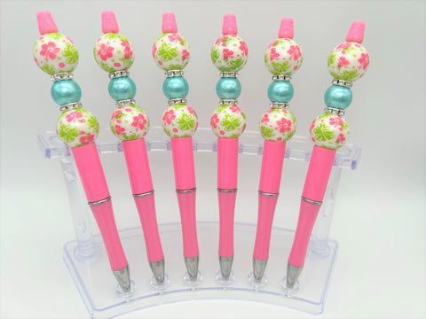 Tropical lilly Silicone Beaded Pen