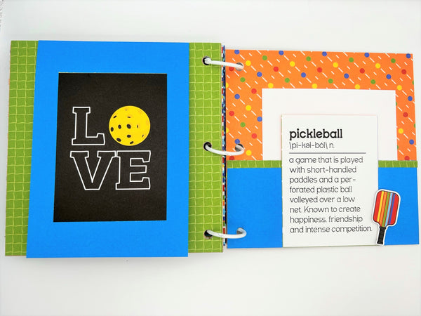 Premade Pickleball Scrapbook Photo Album