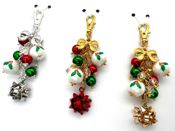 Christmas Bow Charm Clip