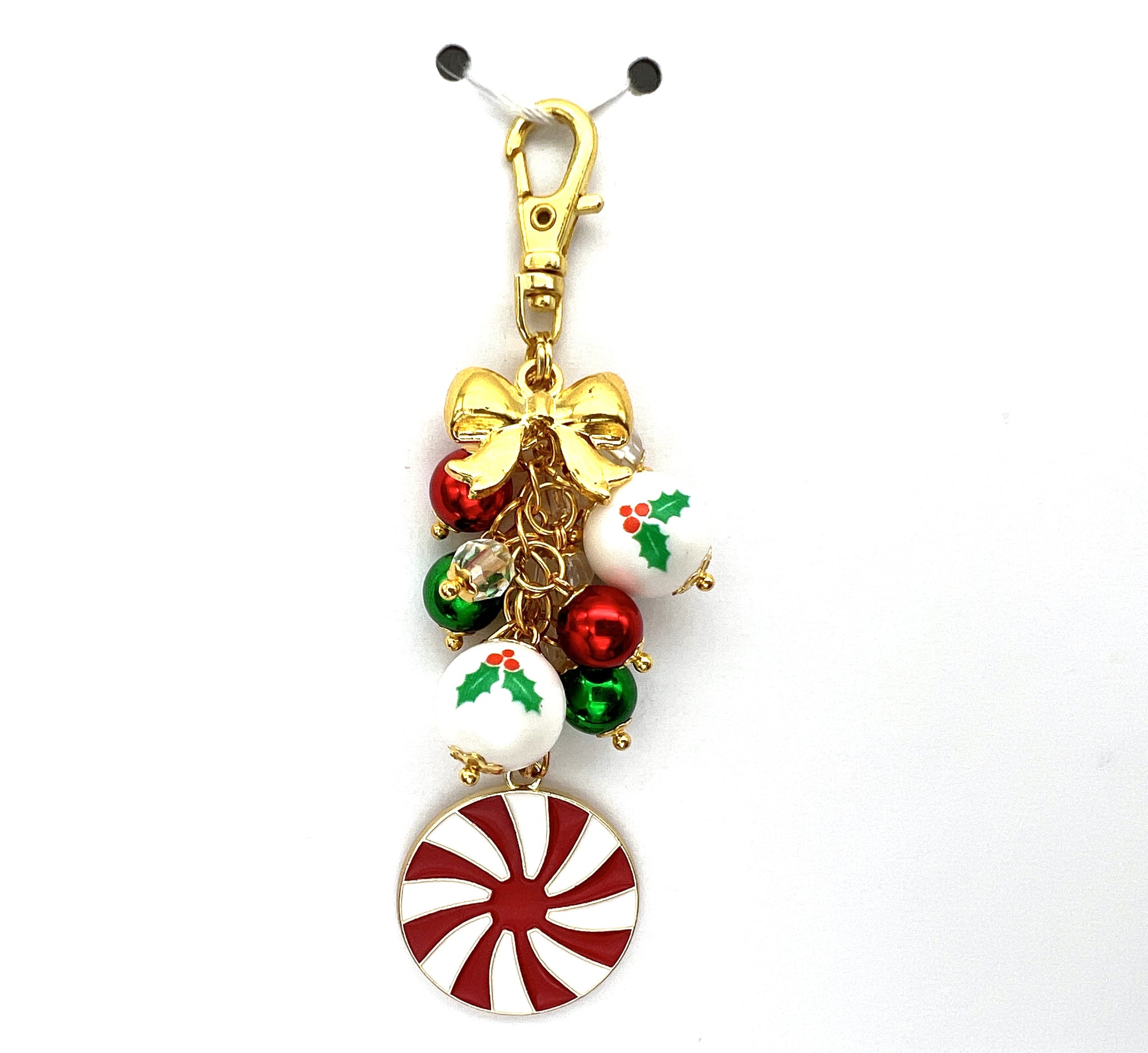Christmas Peppermint Charm Dangle Clip