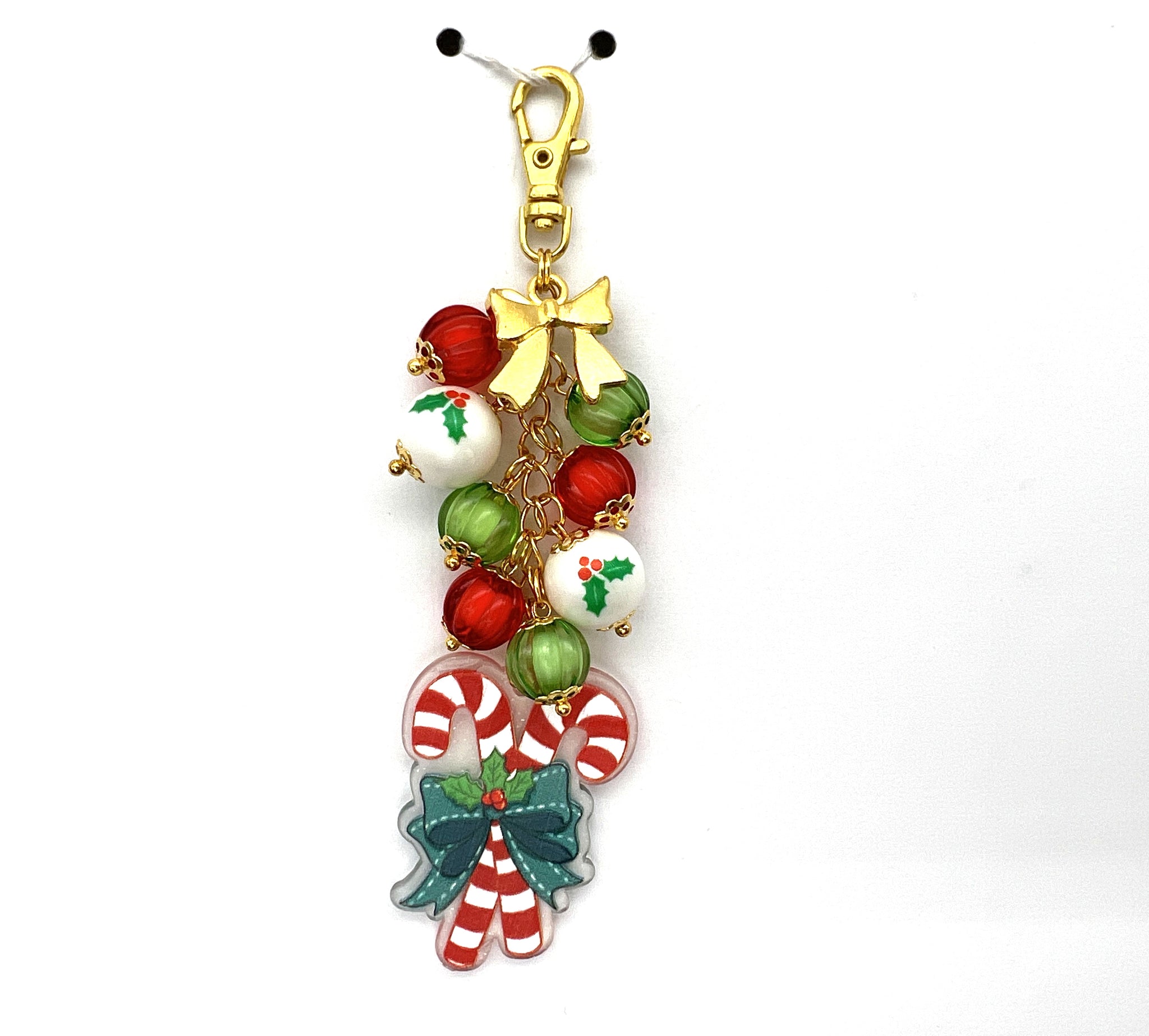 Christmas Candy Cane Charm Clip