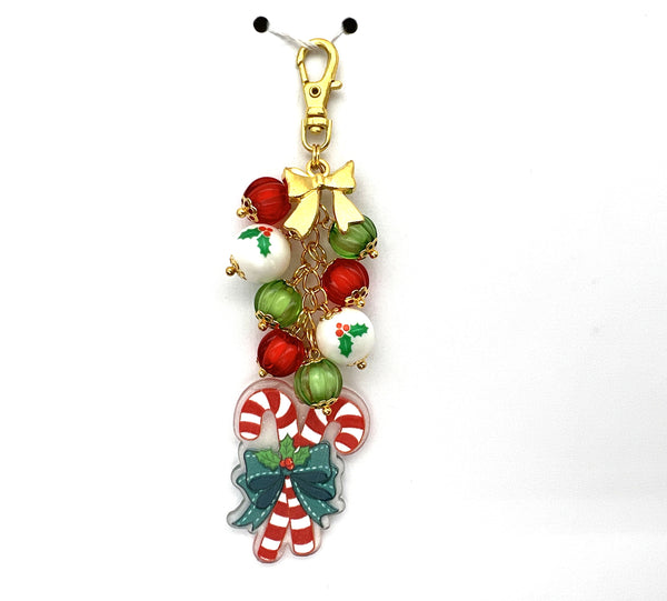 Christmas Candy Cane Charm Clip