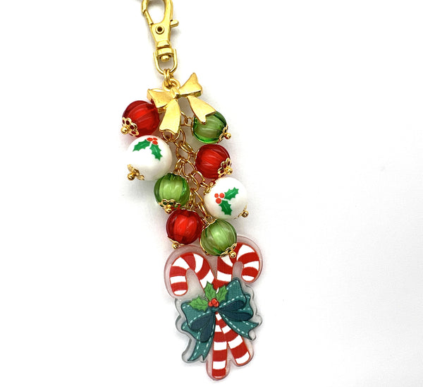 Christmas Candy Cane Charm Clip
