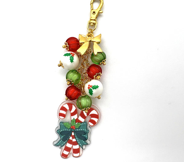 Christmas Candy Cane Charm Clip