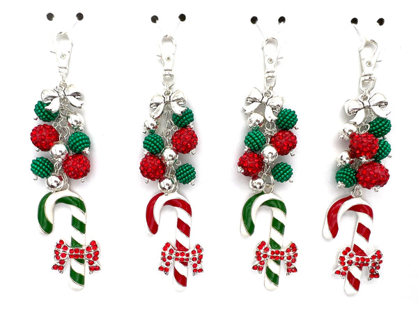 Christmas Candy Cane Charm Clip
