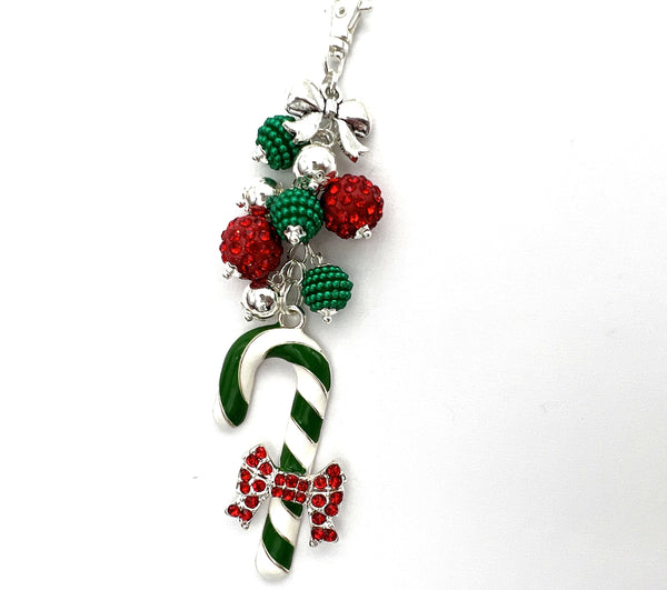 Christmas Candy Cane Charm Clip
