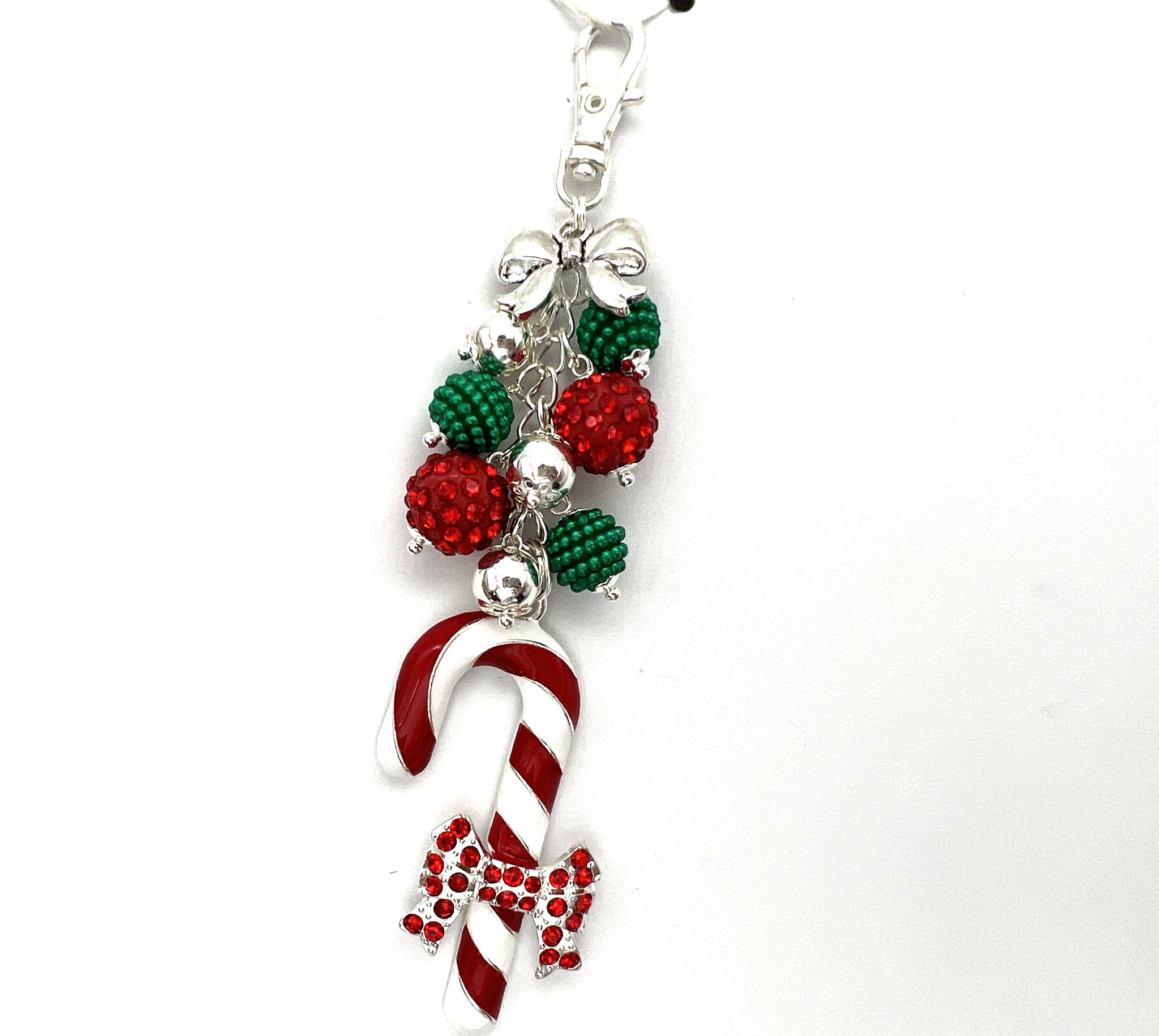 Christmas Candy Cane Charm Clip
