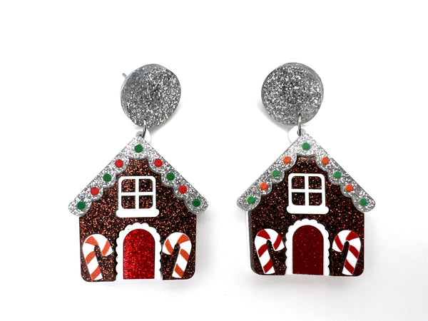 Christmas Gingerbread House Earrings