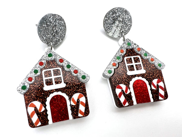Christmas Gingerbread House Earrings