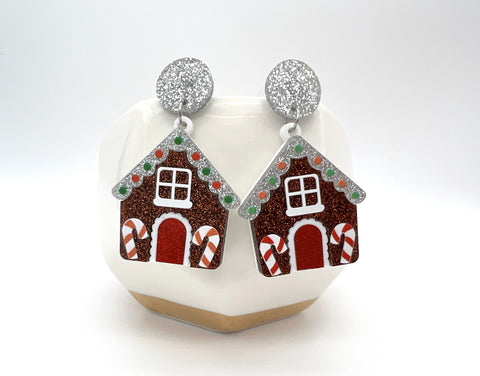 Christmas Gingerbread House Earrings