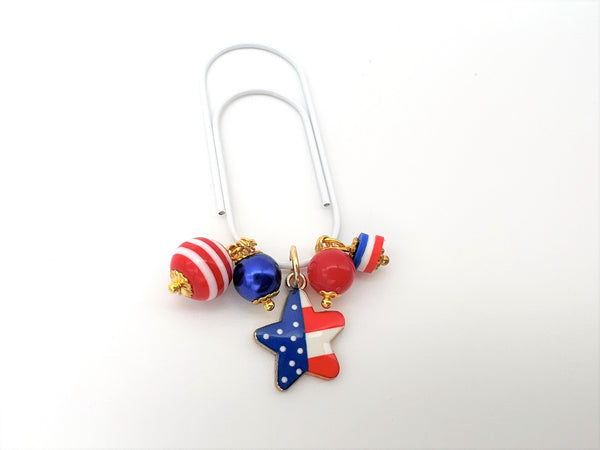 July 4th Star Charm Clip or Paperclip