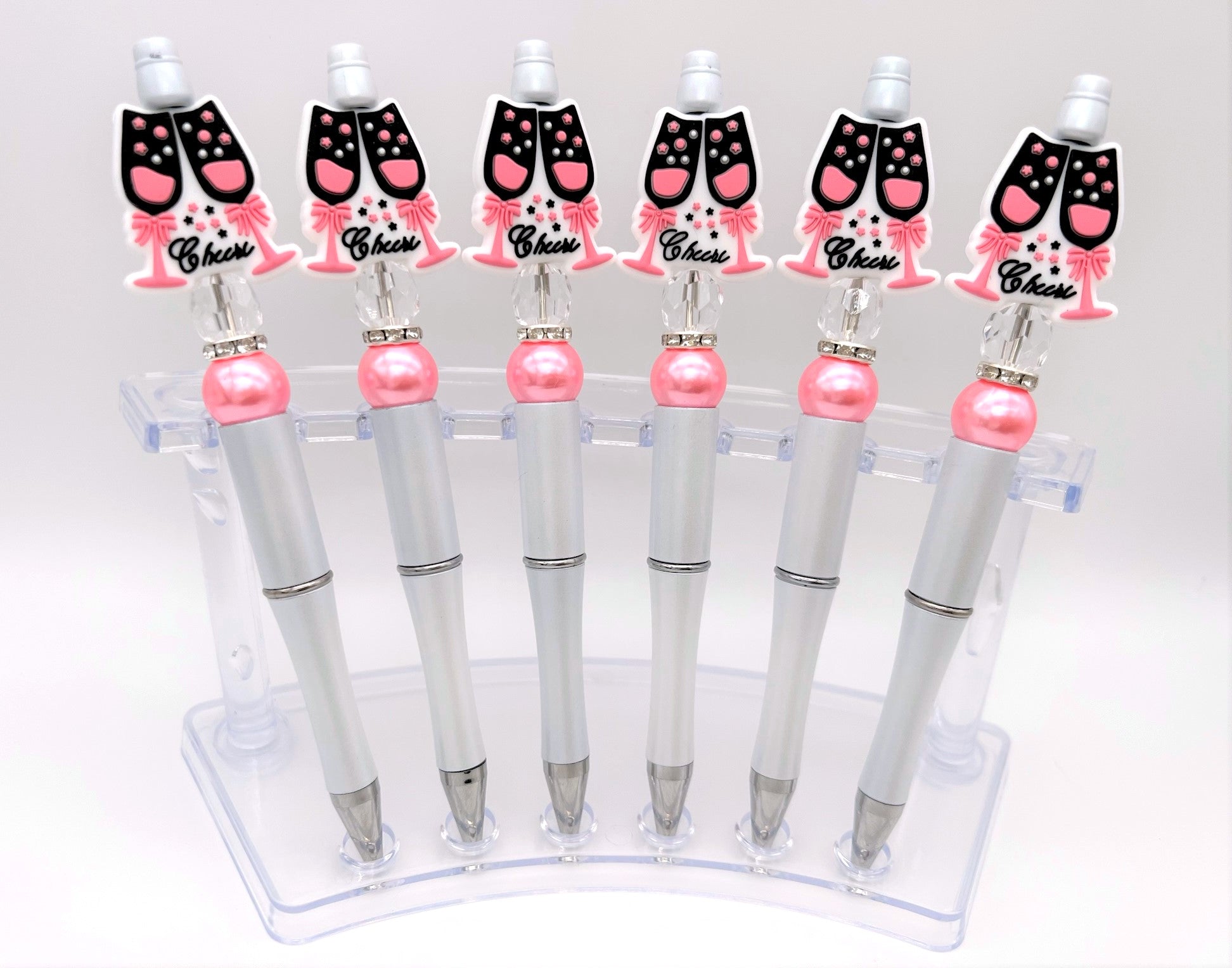 Cheers Champagne Silicone Beaded Pen