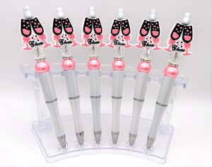 Cheers Champagne Silicone Beaded Pen