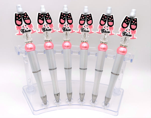 Cheers Champagne Silicone Beaded Pen