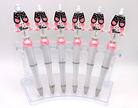 Cheers Champagne Silicone Beaded Pen