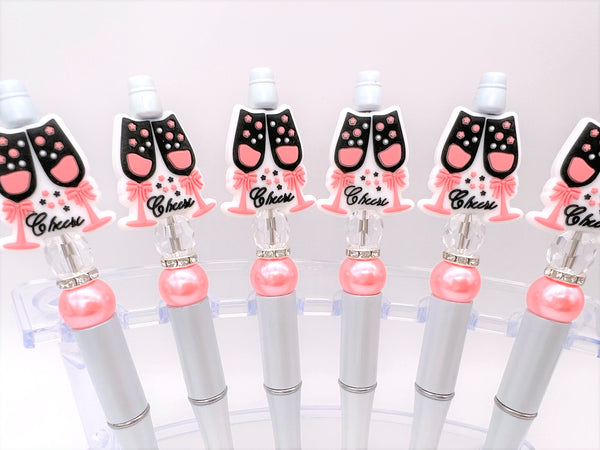 Cheers Champagne Silicone Beaded Pen