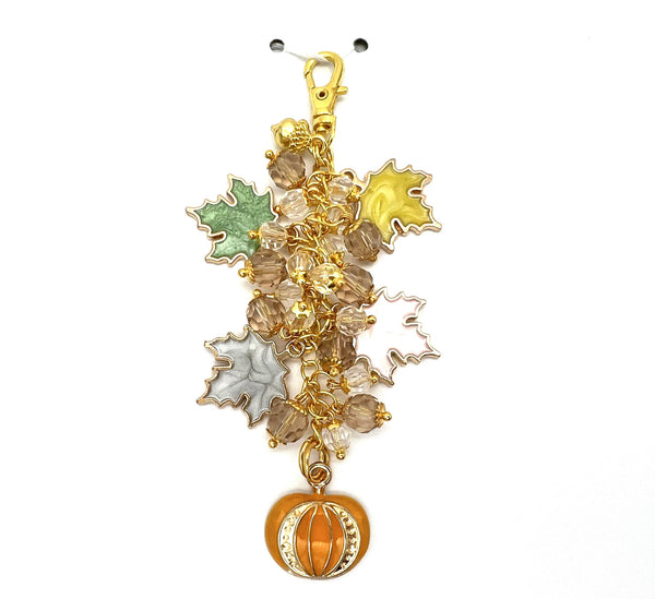 Fall Planner Charm Dangle, Fall Leaf Scrapbook Album Charm Clip