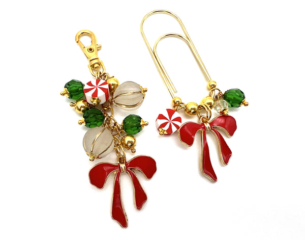 Christmas Bow Charm Clip or Paper Clip
