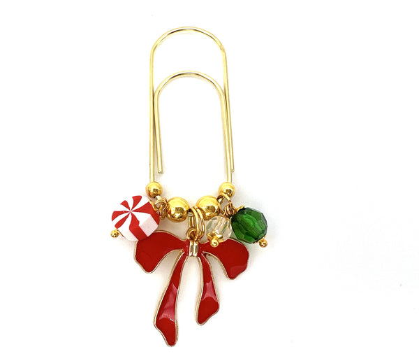 Christmas Bow Charm Clip or Paper Clip