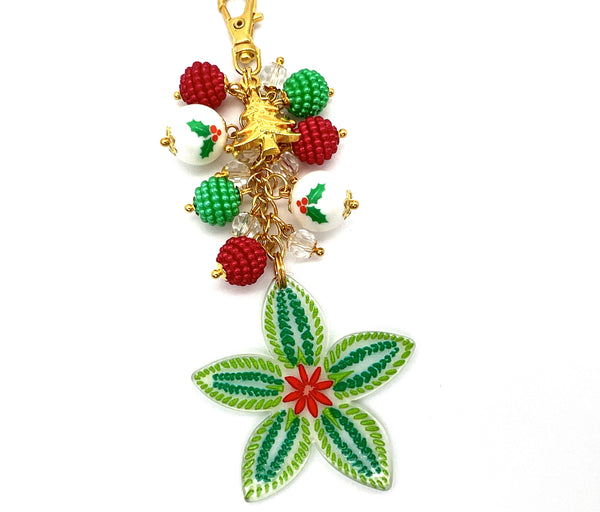 Christmas Flower Charm Clip
