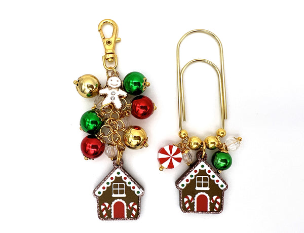 Christmas Gingerbread House Charm Clip or Paper Clip